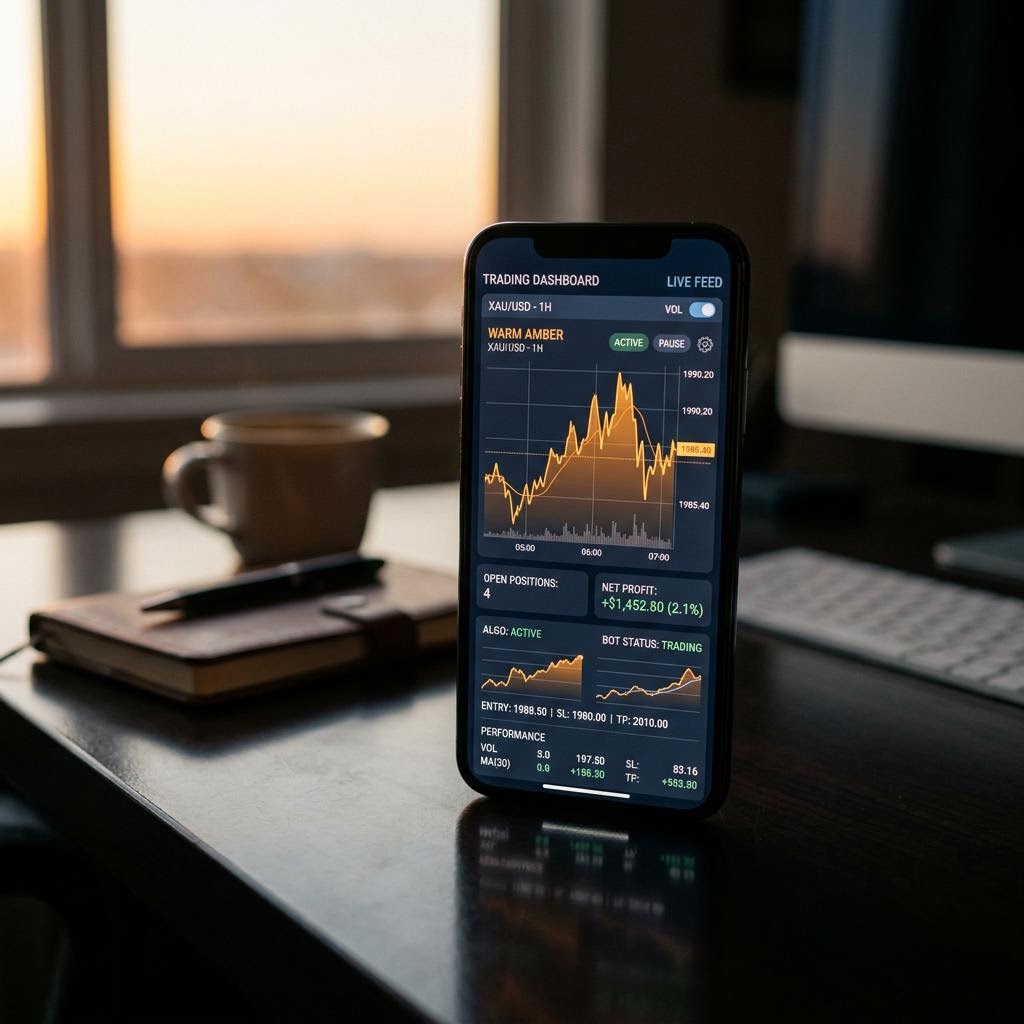 Immediate Growth Trading-Dashboard auf Smartphone und Tablet